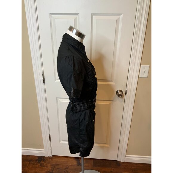 COOGI Black Mini Short Sleeve Jewel Belted Logo Shirt Dress, Size Small - Picture 4 of 7